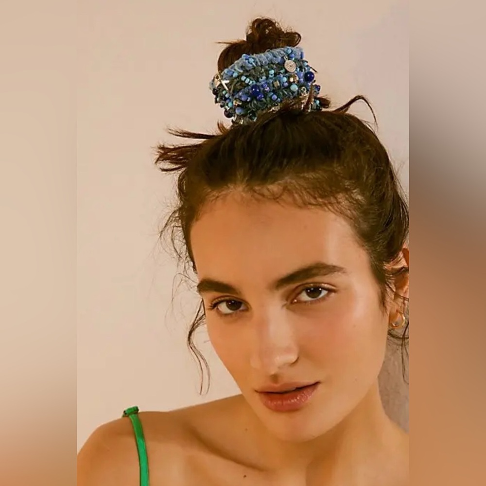 Free People Elizabeth Recycled One Of‎ A Kind Hair Tie Set of 2 Bohemian Hippie